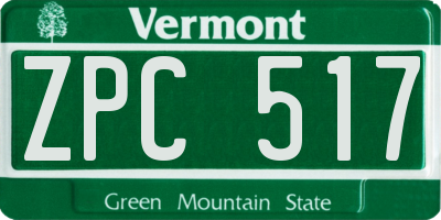 VT license plate ZPC517