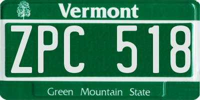 VT license plate ZPC518