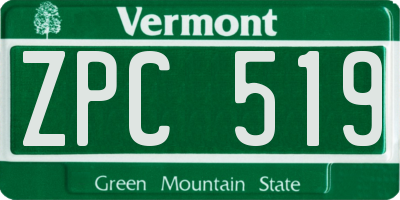 VT license plate ZPC519