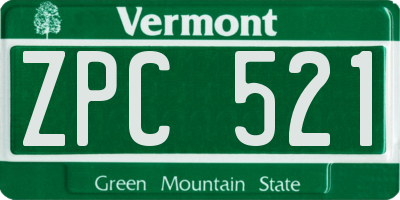 VT license plate ZPC521