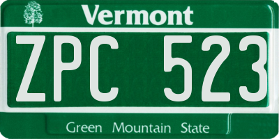 VT license plate ZPC523
