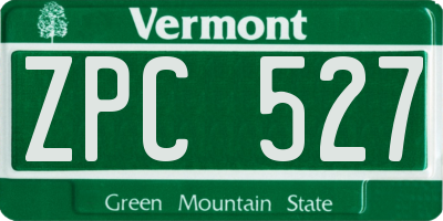 VT license plate ZPC527