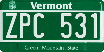 VT license plate ZPC531