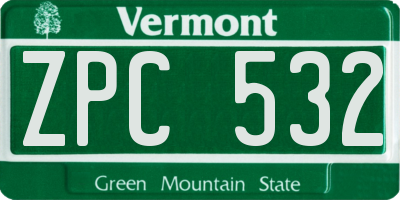 VT license plate ZPC532