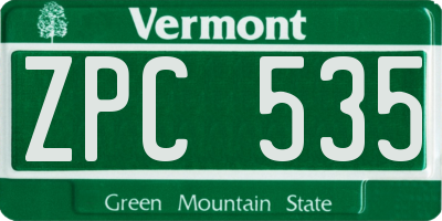 VT license plate ZPC535