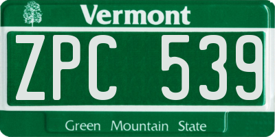 VT license plate ZPC539