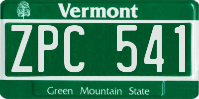 VT license plate ZPC541