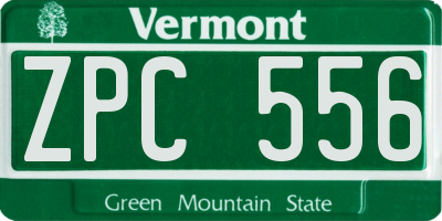 VT license plate ZPC556