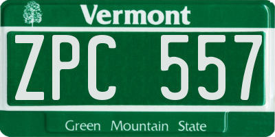 VT license plate ZPC557