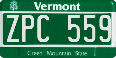 VT license plate ZPC559