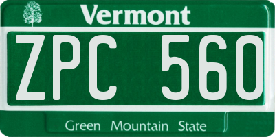 VT license plate ZPC560