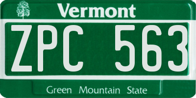 VT license plate ZPC563