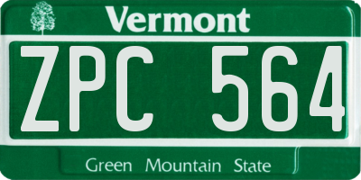 VT license plate ZPC564