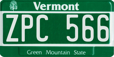 VT license plate ZPC566
