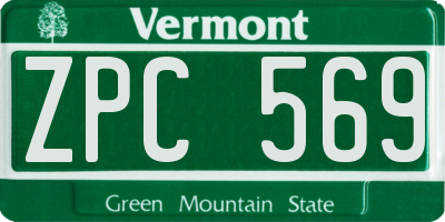 VT license plate ZPC569