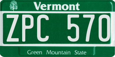 VT license plate ZPC570