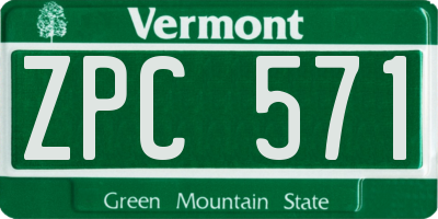 VT license plate ZPC571