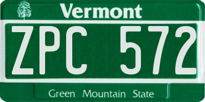 VT license plate ZPC572