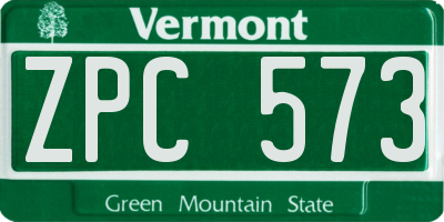 VT license plate ZPC573