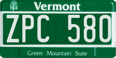 VT license plate ZPC580