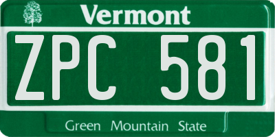 VT license plate ZPC581
