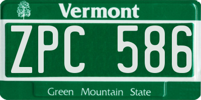 VT license plate ZPC586