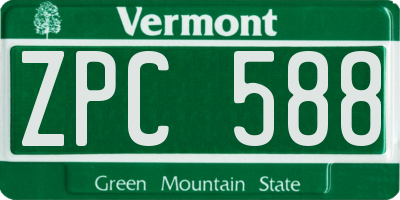 VT license plate ZPC588