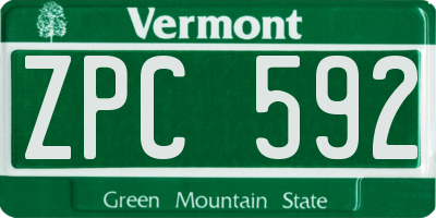 VT license plate ZPC592