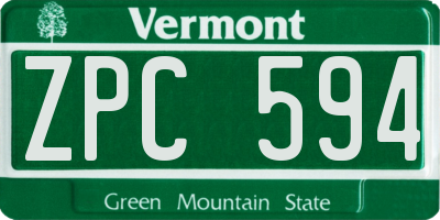 VT license plate ZPC594