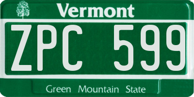 VT license plate ZPC599