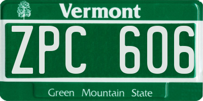 VT license plate ZPC606