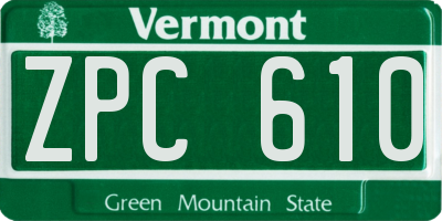 VT license plate ZPC610