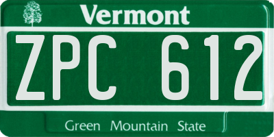 VT license plate ZPC612
