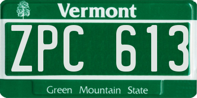 VT license plate ZPC613