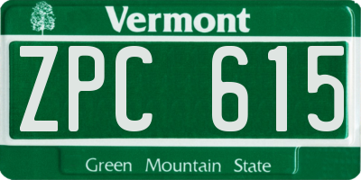 VT license plate ZPC615