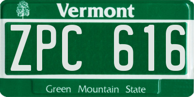 VT license plate ZPC616