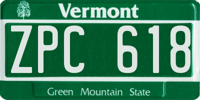 VT license plate ZPC618
