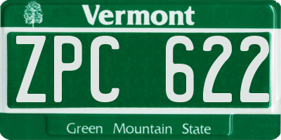 VT license plate ZPC622