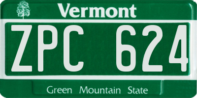 VT license plate ZPC624
