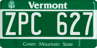 VT license plate ZPC627
