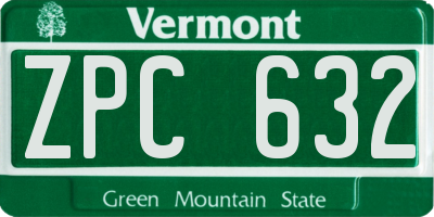 VT license plate ZPC632