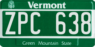 VT license plate ZPC638