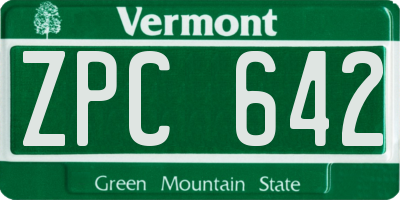VT license plate ZPC642