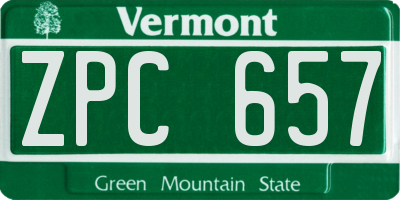 VT license plate ZPC657