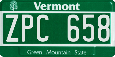 VT license plate ZPC658