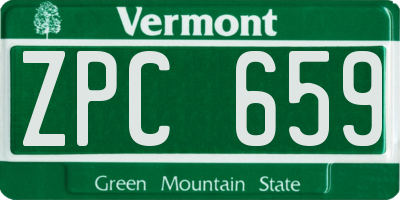 VT license plate ZPC659