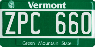 VT license plate ZPC660