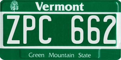 VT license plate ZPC662