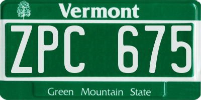 VT license plate ZPC675