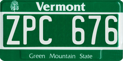 VT license plate ZPC676